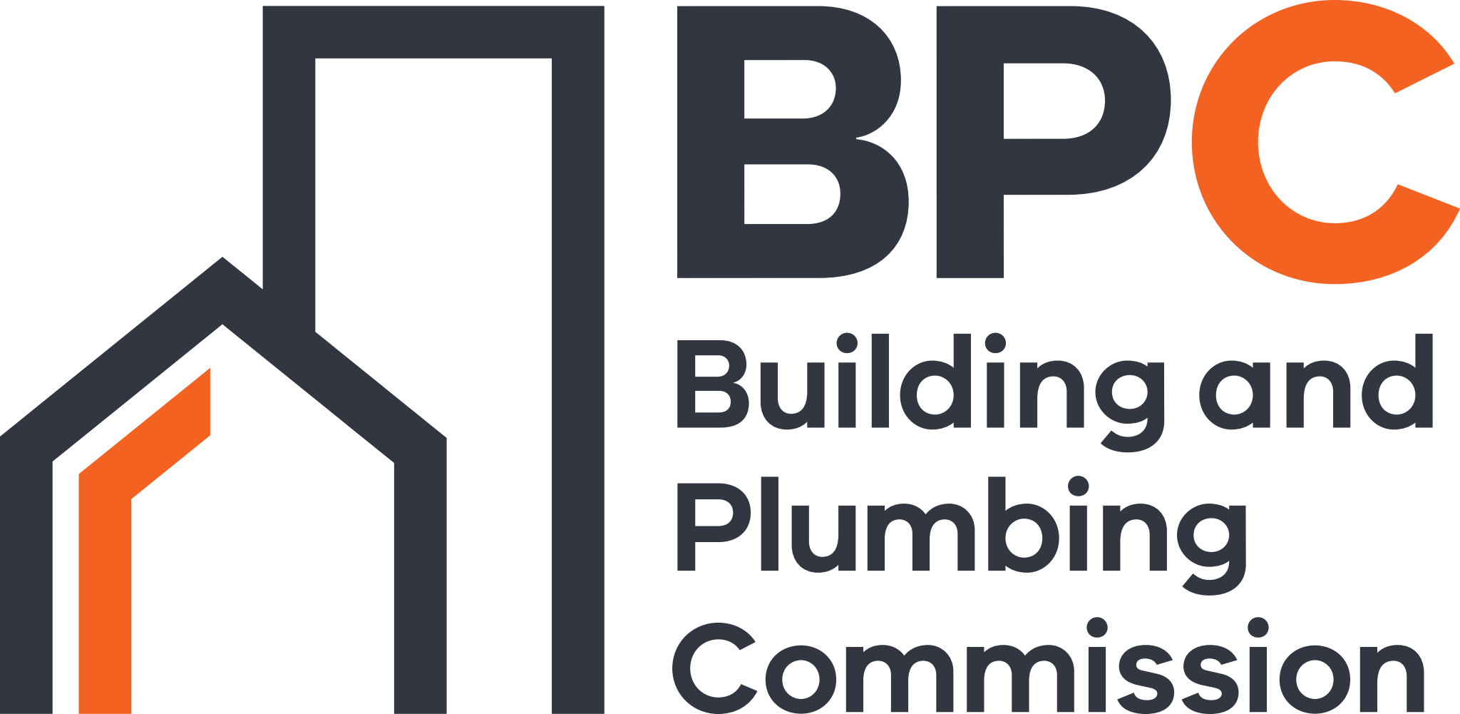 BuilidngPlumbingCommission primary CMYK (full colour) text logo